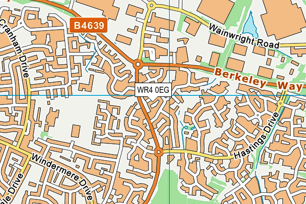 WR4 0EG map - OS VectorMap District (Ordnance Survey)