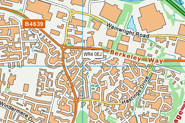 WR4 0EJ map - OS VectorMap District (Ordnance Survey)