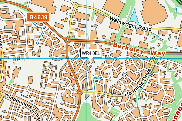 WR4 0EL map - OS VectorMap District (Ordnance Survey)