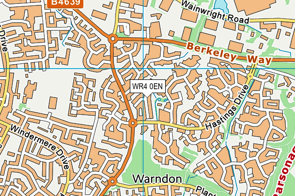 WR4 0EN map - OS VectorMap District (Ordnance Survey)