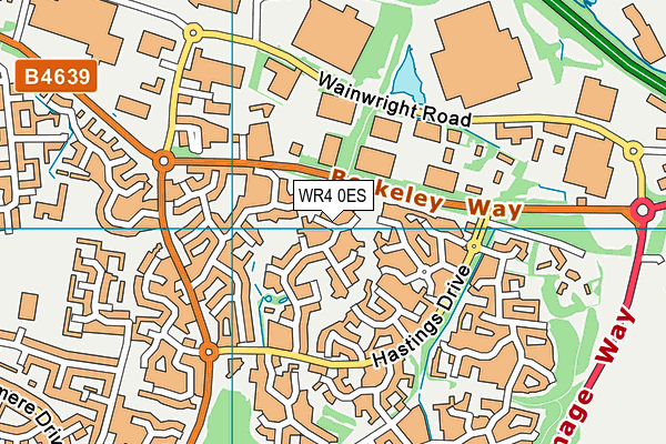 WR4 0ES map - OS VectorMap District (Ordnance Survey)