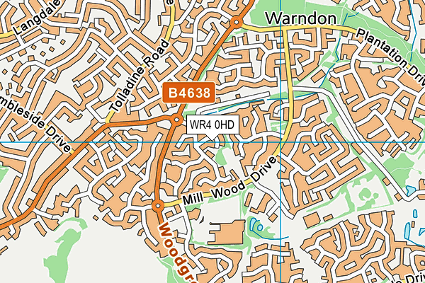 WR4 0HD map - OS VectorMap District (Ordnance Survey)