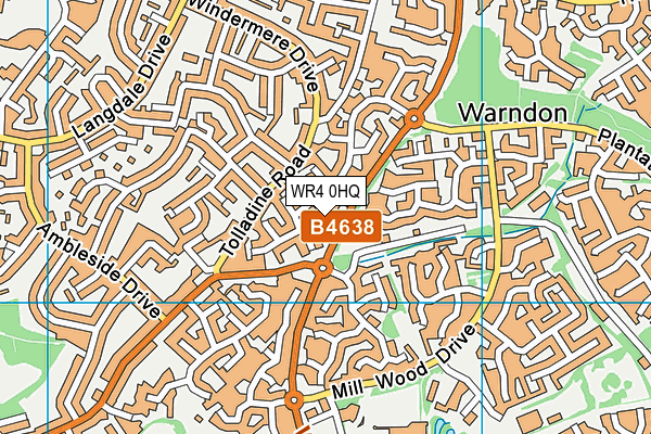 WR4 0HQ map - OS VectorMap District (Ordnance Survey)