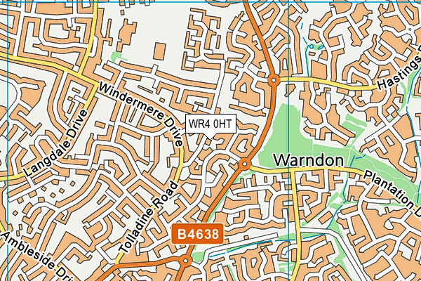 WR4 0HT map - OS VectorMap District (Ordnance Survey)