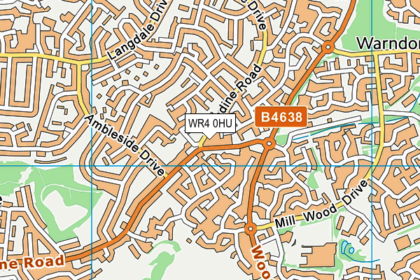 WR4 0HU map - OS VectorMap District (Ordnance Survey)