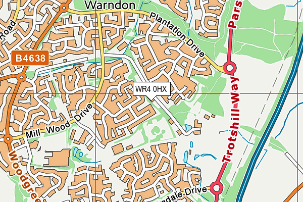 WR4 0HX map - OS VectorMap District (Ordnance Survey)