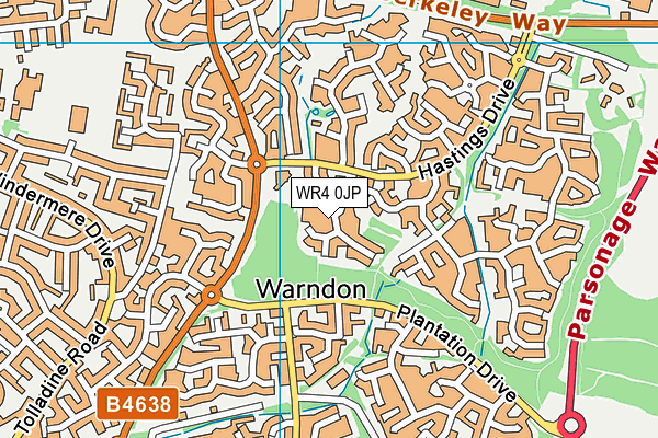 WR4 0JP map - OS VectorMap District (Ordnance Survey)
