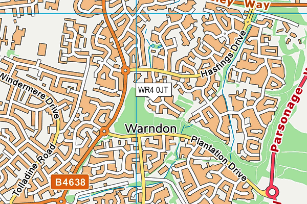 WR4 0JT map - OS VectorMap District (Ordnance Survey)