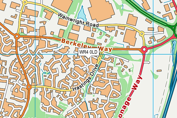 WR4 0LD map - OS VectorMap District (Ordnance Survey)