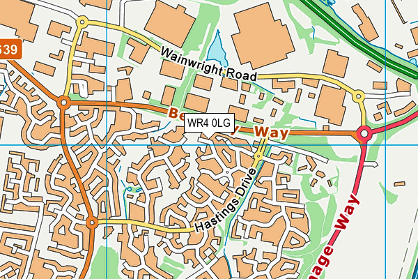 WR4 0LG map - OS VectorMap District (Ordnance Survey)