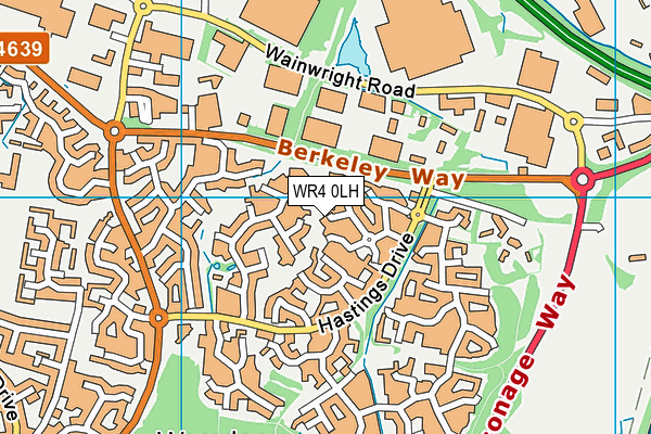 WR4 0LH map - OS VectorMap District (Ordnance Survey)