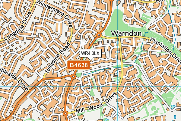 WR4 0LX map - OS VectorMap District (Ordnance Survey)