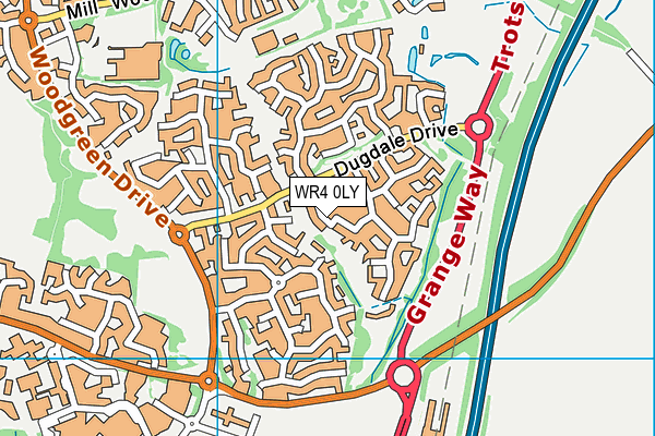 WR4 0LY map - OS VectorMap District (Ordnance Survey)