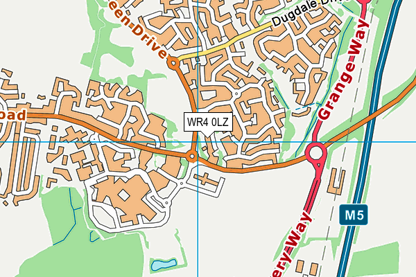 WR4 0LZ map - OS VectorMap District (Ordnance Survey)