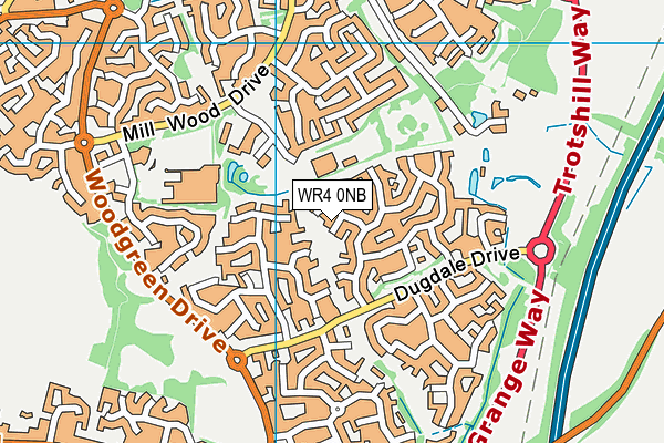 WR4 0NB map - OS VectorMap District (Ordnance Survey)