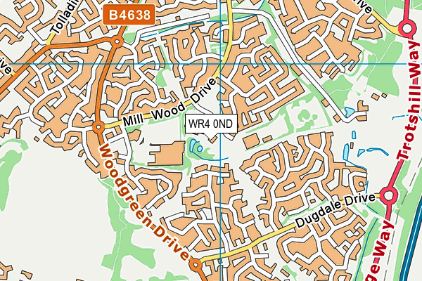 WR4 0ND map - OS VectorMap District (Ordnance Survey)