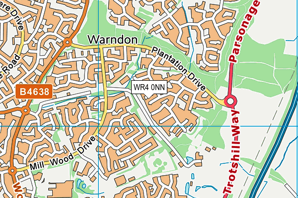 WR4 0NN map - OS VectorMap District (Ordnance Survey)