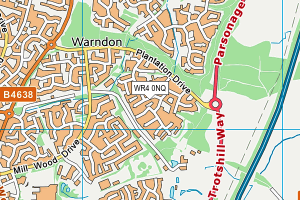 WR4 0NQ map - OS VectorMap District (Ordnance Survey)