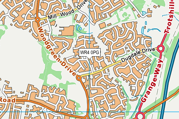 WR4 0PG map - OS VectorMap District (Ordnance Survey)
