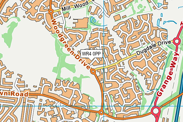 WR4 0PP map - OS VectorMap District (Ordnance Survey)