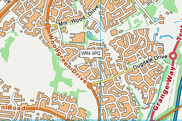 WR4 0PQ map - OS VectorMap District (Ordnance Survey)