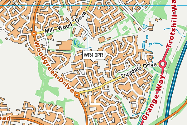 WR4 0PR map - OS VectorMap District (Ordnance Survey)