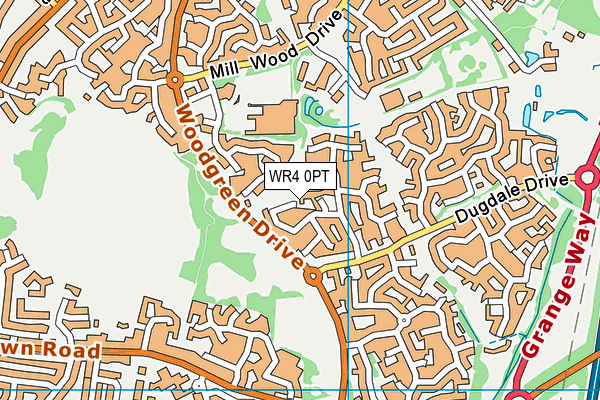 WR4 0PT map - OS VectorMap District (Ordnance Survey)