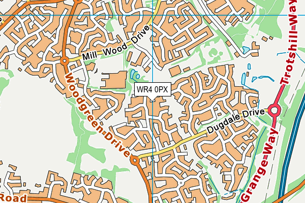 WR4 0PX map - OS VectorMap District (Ordnance Survey)