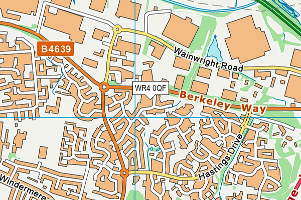 WR4 0QF map - OS VectorMap District (Ordnance Survey)