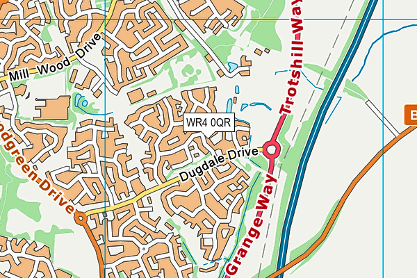 WR4 0QR map - OS VectorMap District (Ordnance Survey)