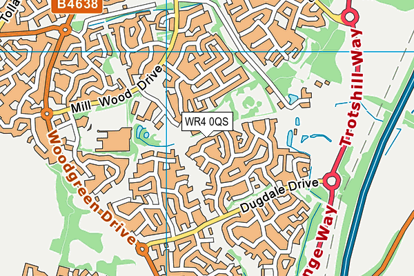 WR4 0QS map - OS VectorMap District (Ordnance Survey)