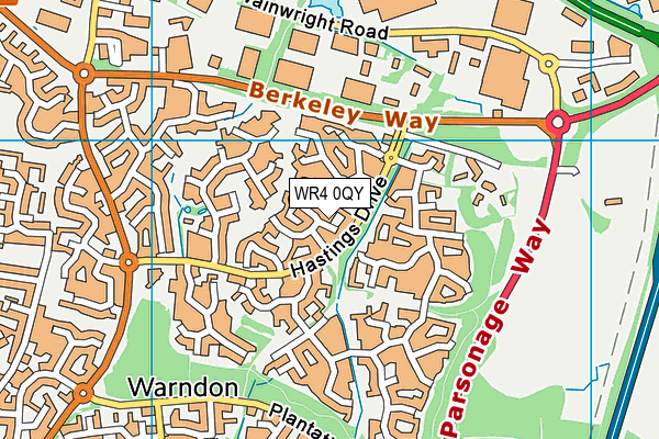 WR4 0QY map - OS VectorMap District (Ordnance Survey)