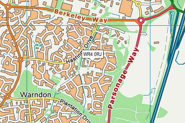 WR4 0RJ map - OS VectorMap District (Ordnance Survey)