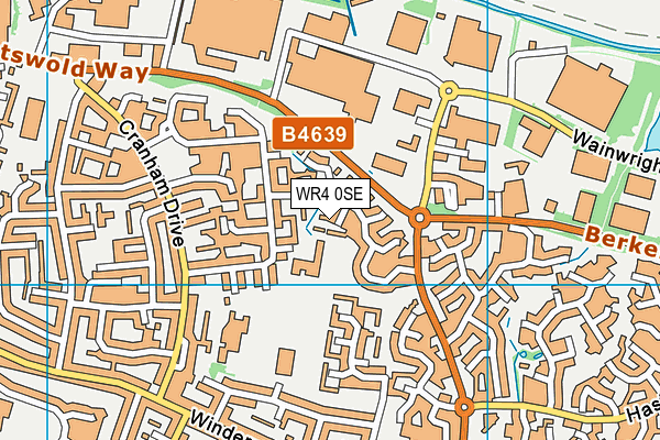WR4 0SE map - OS VectorMap District (Ordnance Survey)