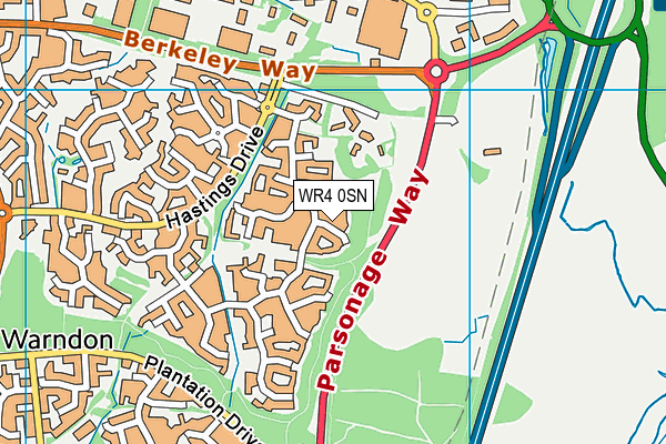 WR4 0SN map - OS VectorMap District (Ordnance Survey)