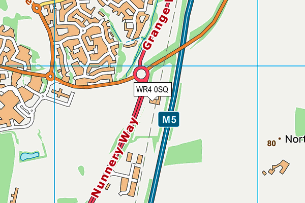 WR4 0SQ map - OS VectorMap District (Ordnance Survey)