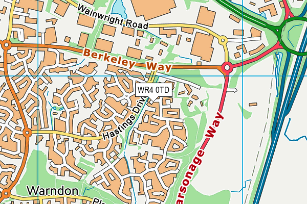WR4 0TD map - OS VectorMap District (Ordnance Survey)