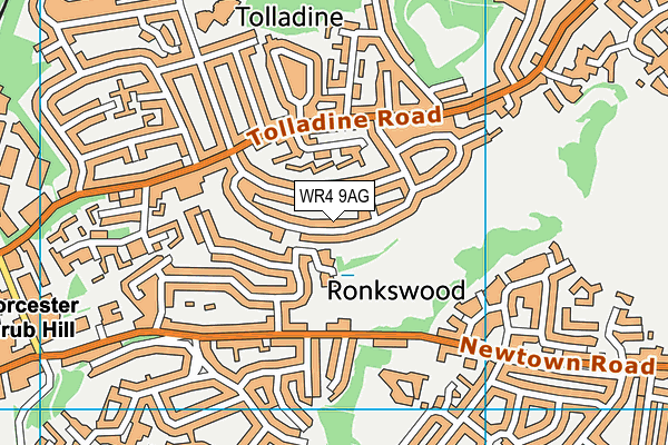 WR4 9AG map - OS VectorMap District (Ordnance Survey)