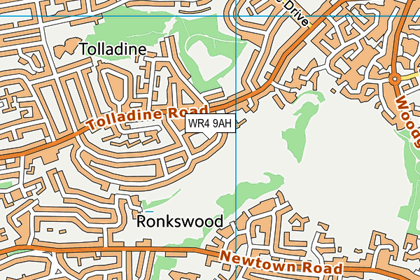 WR4 9AH map - OS VectorMap District (Ordnance Survey)