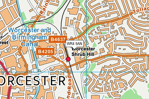 WR4 9AN map - OS VectorMap District (Ordnance Survey)