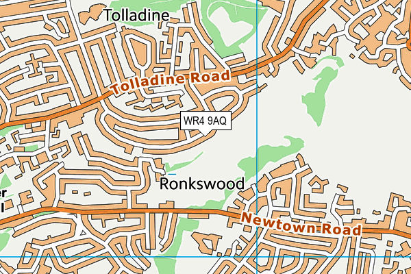 WR4 9AQ map - OS VectorMap District (Ordnance Survey)