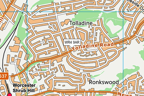 WR4 9AR map - OS VectorMap District (Ordnance Survey)