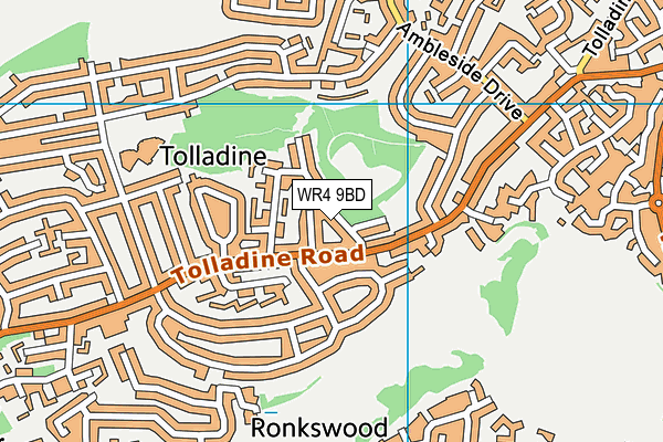 WR4 9BD map - OS VectorMap District (Ordnance Survey)