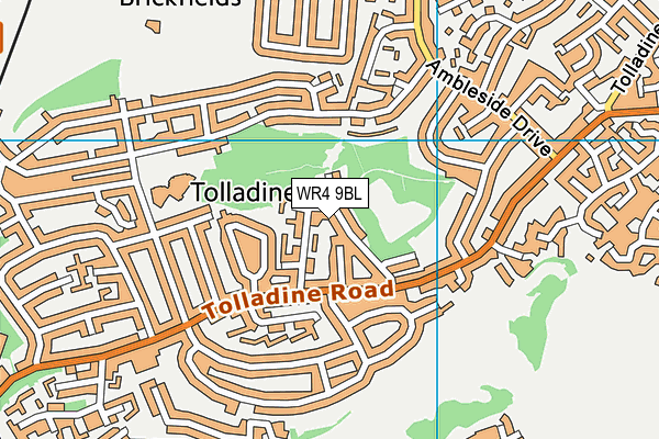 WR4 9BL map - OS VectorMap District (Ordnance Survey)