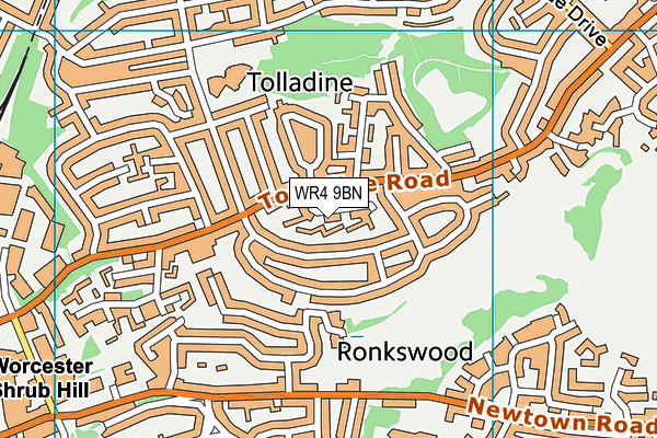 WR4 9BN map - OS VectorMap District (Ordnance Survey)