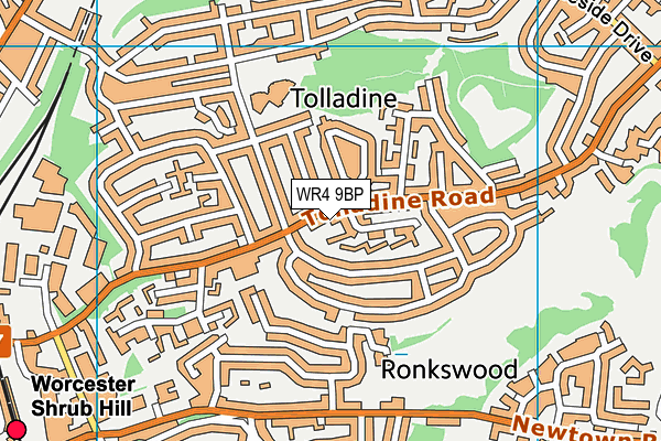 WR4 9BP map - OS VectorMap District (Ordnance Survey)