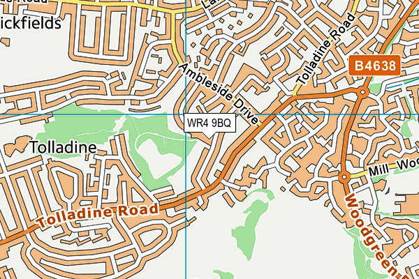 WR4 9BQ map - OS VectorMap District (Ordnance Survey)