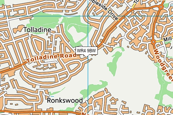 WR4 9BW map - OS VectorMap District (Ordnance Survey)