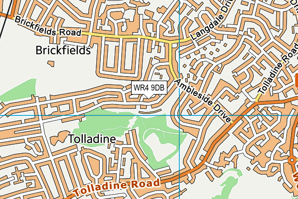 WR4 9DB map - OS VectorMap District (Ordnance Survey)