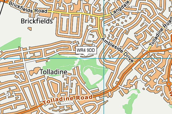 WR4 9DD map - OS VectorMap District (Ordnance Survey)
